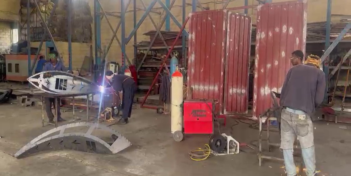 Street light fabrication in KGM workshop